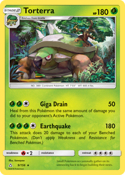 Torterra, Ultra Prism #9, Pokémon TCG card