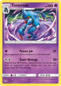 Toxicroak, Ultra Prism #57, Pokémon TCG card