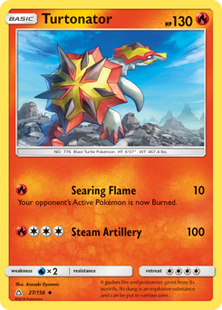 Turtonator, Ultra Prism #27, Pokémon TCG card