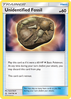 Unidentified Fossil, Ultra Prism #134, Pokémon TCG card