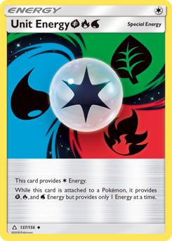 Unit Energy GrassFireWater, Ultra Prism #137, Pokémon TCG card