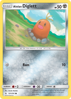 Alolan Diglett, Unbroken Bonds #121, Pokémon TCG card