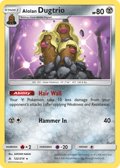 Alolan Dugtrio, Unbroken Bonds #122, Pokémon TCG card