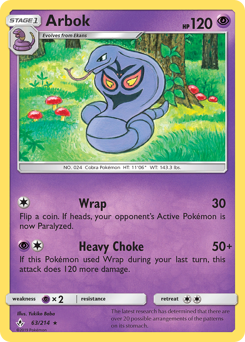 Arbok, Unbroken Bonds #63, Pokémon TCG card