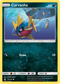 Carvanha, Unbroken Bonds #110, Pokémon TCG card