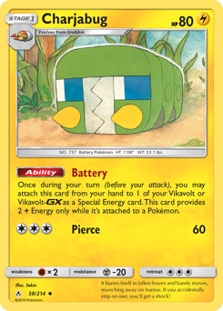 Charjabug, Unbroken Bonds #58, Pokémon TCG card
