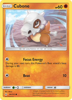 Cubone, Unbroken Bonds #90, Pokémon TCG card