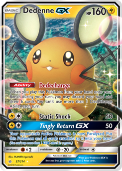 Dedenne-GX, Unbroken Bonds #57, Pokémon TCG card
