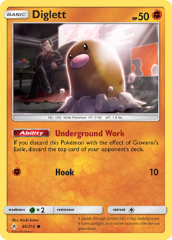 Diglett, Unbroken Bonds #85, Pokémon TCG card