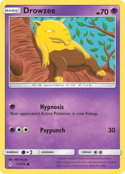 Drowzee, Unbroken Bonds #71, Pokémon TCG card