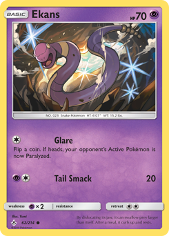 Ekans, Unbroken Bonds #62, Pokémon TCG card