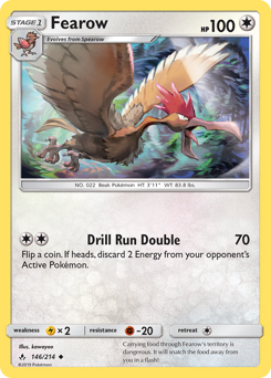 Fearow, Unbroken Bonds #146, Pokémon TCG card