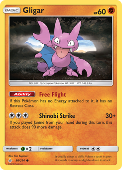 Gligar, Unbroken Bonds #98, Pokémon TCG card