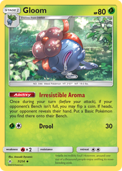 Gloom, Unbroken Bonds #7, Pokémon TCG card