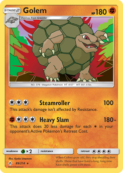 Golem, Unbroken Bonds #89, Pokémon TCG card