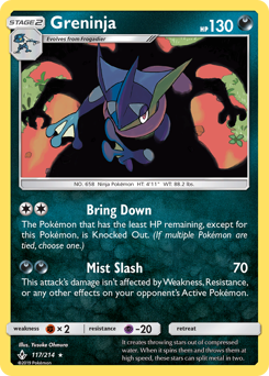 Greninja, Unbroken Bonds #117, Pokémon TCG card