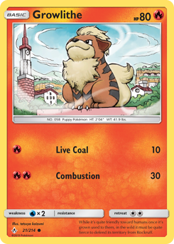 Growlithe, Unbroken Bonds #21, Pokémon TCG card