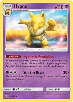 Hypno, Unbroken Bonds #72, Pokémon TCG card