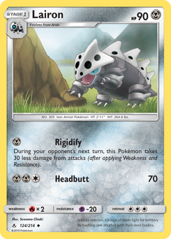 Lairon, Unbroken Bonds #124, Pokémon TCG card