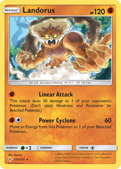 Landorus, Unbroken Bonds #103, Pokémon TCG card