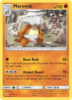 Marowak, Unbroken Bonds #91, Pokémon TCG card