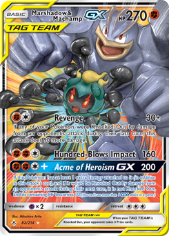 Marshadow & Machamp-GX, Unbroken Bonds #82, Pokémon TCG card
