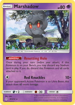 Marshadow, Unbroken Bonds #81, Pokémon TCG card