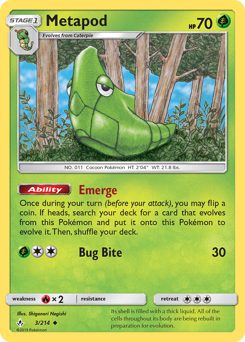 Metapod, Unbroken Bonds #3, Pokémon TCG card