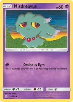 Misdreavus, Unbroken Bonds #77, Pokémon TCG card