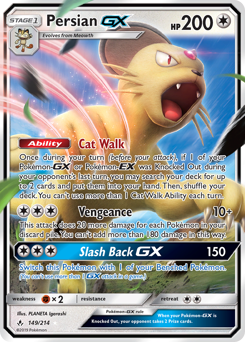 Persian-GX, Unbroken Bonds #149, Pokémon TCG card