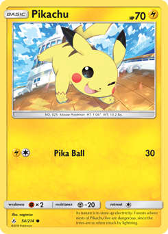 Pikachu, Unbroken Bonds #54, Pokémon TCG card