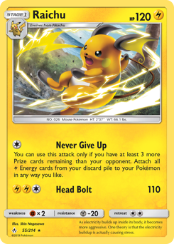 Raichu, Unbroken Bonds #55, Pokémon TCG card