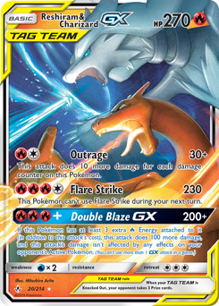 Reshiram & Charizard-GX, Unbroken Bonds #20, Pokémon TCG card