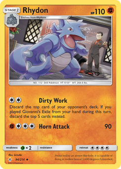 Rhydon, Unbroken Bonds #94, Pokémon TCG card