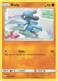 Riolu, Unbroken Bonds #102, Pokémon TCG card