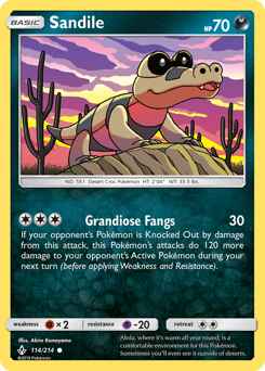 Sandile, Unbroken Bonds #114, Pokémon TCG card