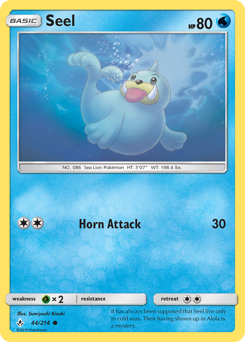Seel, Unbroken Bonds #44, Pokémon TCG card
