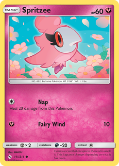 Spritzee, Unbroken Bonds #141, Pokémon TCG card