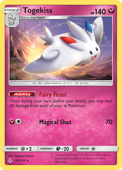 Togekiss, Unbroken Bonds #138, Pokémon TCG card