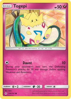 Togepi, Unbroken Bonds #136, Pokémon TCG card