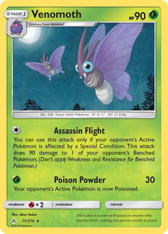 Venomoth, Unbroken Bonds #11, Pokémon TCG card