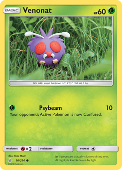 Venonat, Unbroken Bonds #10, Pokémon TCG card