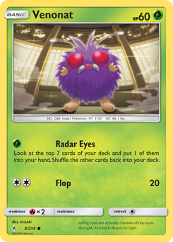 Venonat, Unbroken Bonds #9, Pokémon TCG card