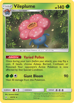Vileplume, Unbroken Bonds #8, Pokémon TCG card