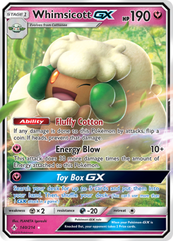 Whimsicott-GX, Unbroken Bonds #140, Pokémon TCG card