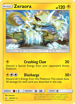 Zeraora, Unbroken Bonds #60, Pokémon TCG card