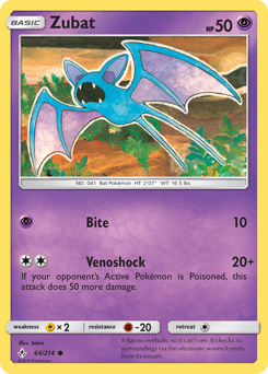 Zubat, Unbroken Bonds #64, Pokémon TCG card