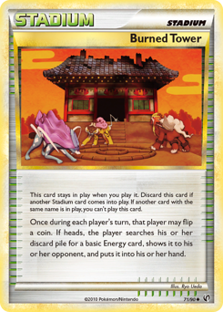 Burned Tower, Undaunted #71, Pokémon TCG card