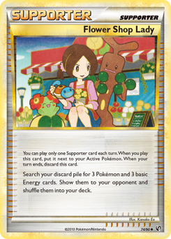 Flower Shop Lady, Undaunted #74, Pokémon TCG card