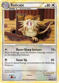Raticate, Undaunted #34, Pokémon TCG card